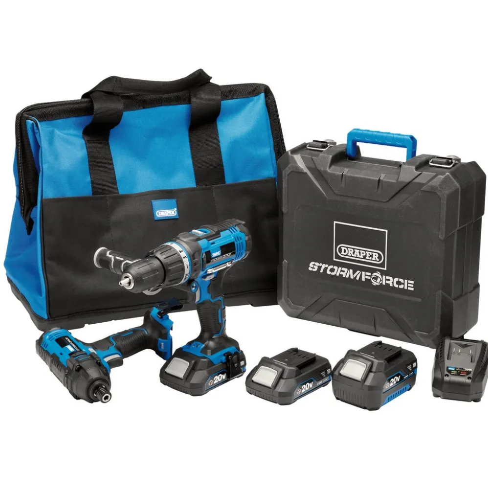 Draper Storm Force® 20V Cordless Impact Kit (7 Piece)