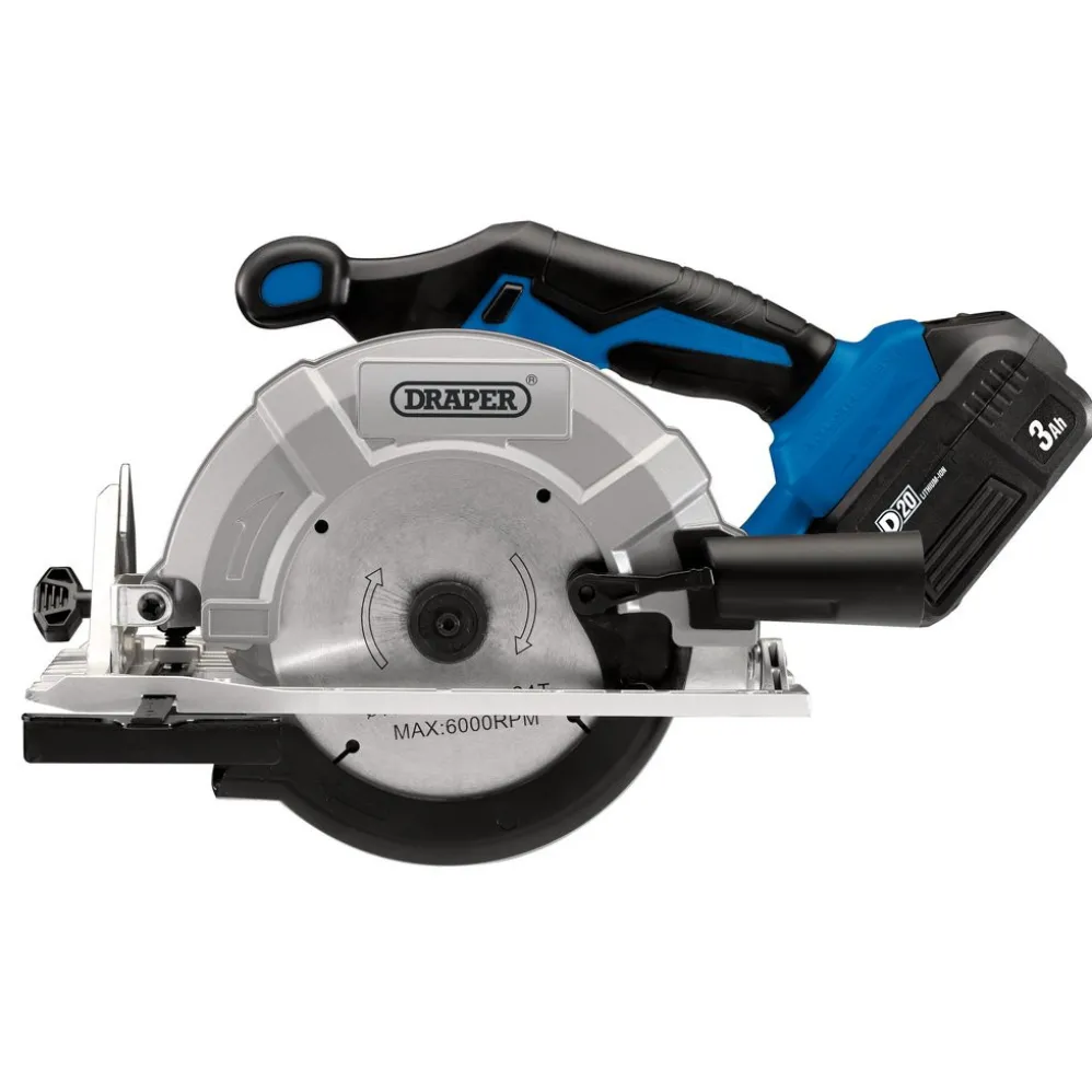D20 20V Brushless Circular Saw, 1 x 3.0Ah Battery, 1 x Fast Charger