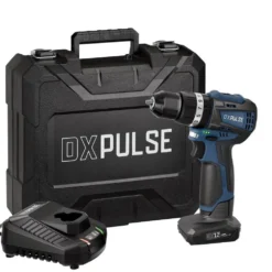 DXPULSE 12V Brushless Combi Drill Kit, 1 x 4.0Ah Battery, 1 x Fast Charger