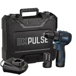 DXPULSE 12V Brushless Drill Driver Kit, 2 x 2.0Ah Batteries, 1 x Charger