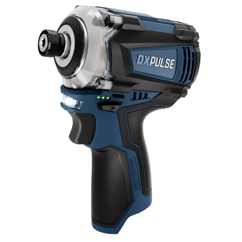 DXPULSE 12V Brushless Impact Driver Kit, 1/4" Sq. Dr., 1 x 5.0Ah Battery, 1 x Fast Charger