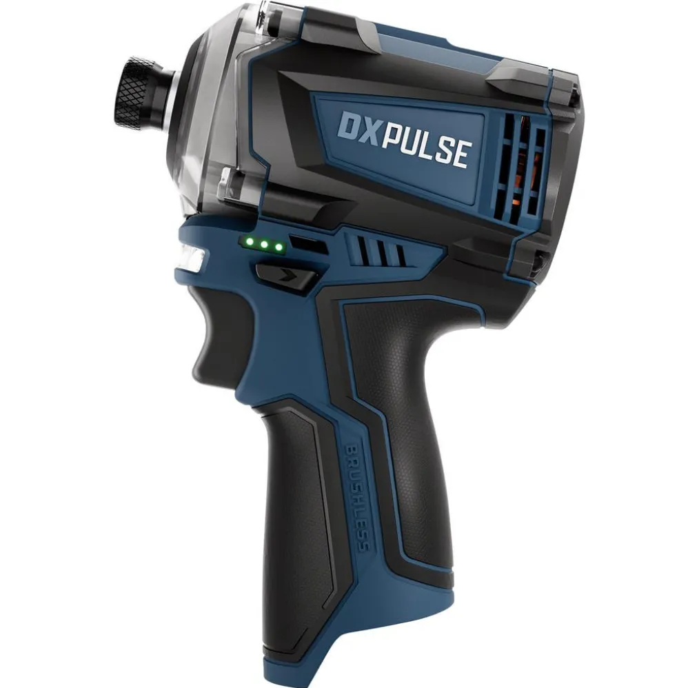 DXPULSE 12V Brushless Impact Driver Kit, 1/4" Sq. Dr., 1 x 5.0Ah Battery, 1 x Fast Charger