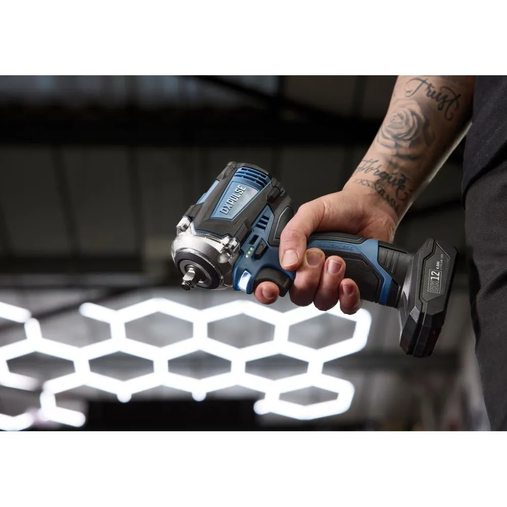 DXPULSE 12V Brushless Impact Wrench, 3/8" Sq. Dr., 250Nm (Sold Bare)