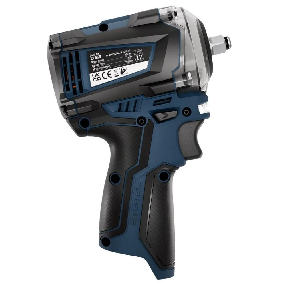 DXPULSE 12V Brushless Impact Wrench, 3/8" Sq. Dr., 250Nm (Sold Bare)