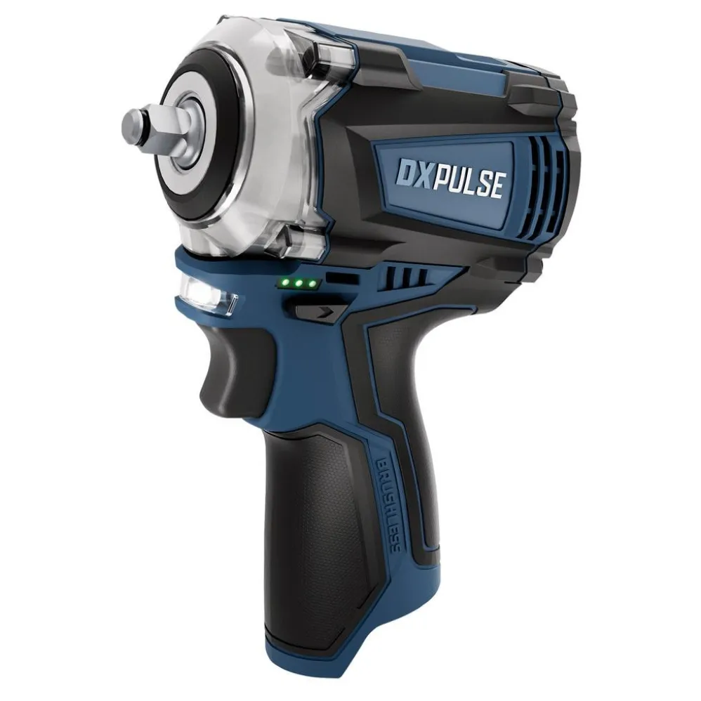 DXPULSE 12V Brushless Impact Wrench Kit, 3/8" Sq. Dr., 1 x 5.0Ah Battery, 1 x Fast Charger
