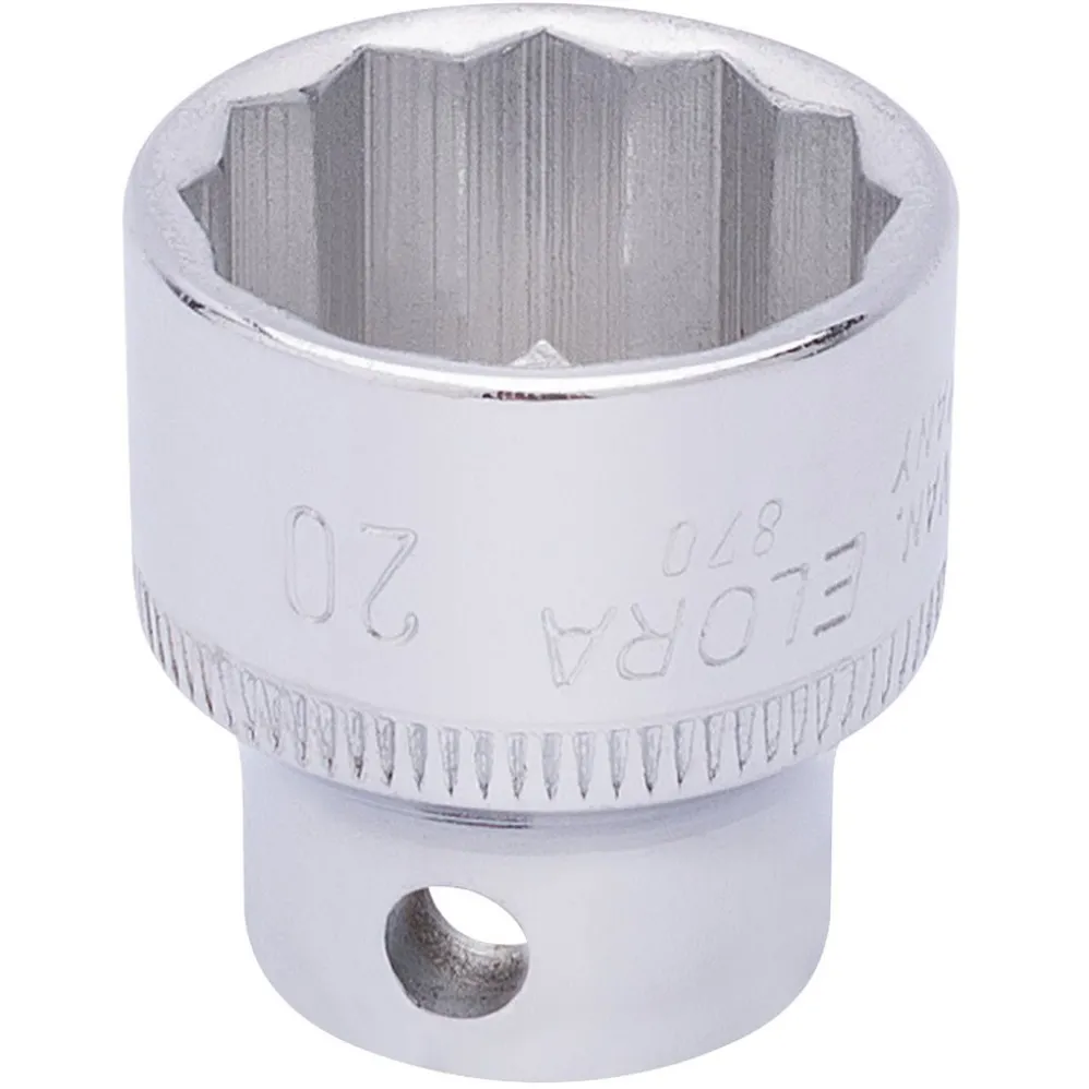 Elora Bi-Hexagon Socket, 3/8" Sq. Dr., 20mm