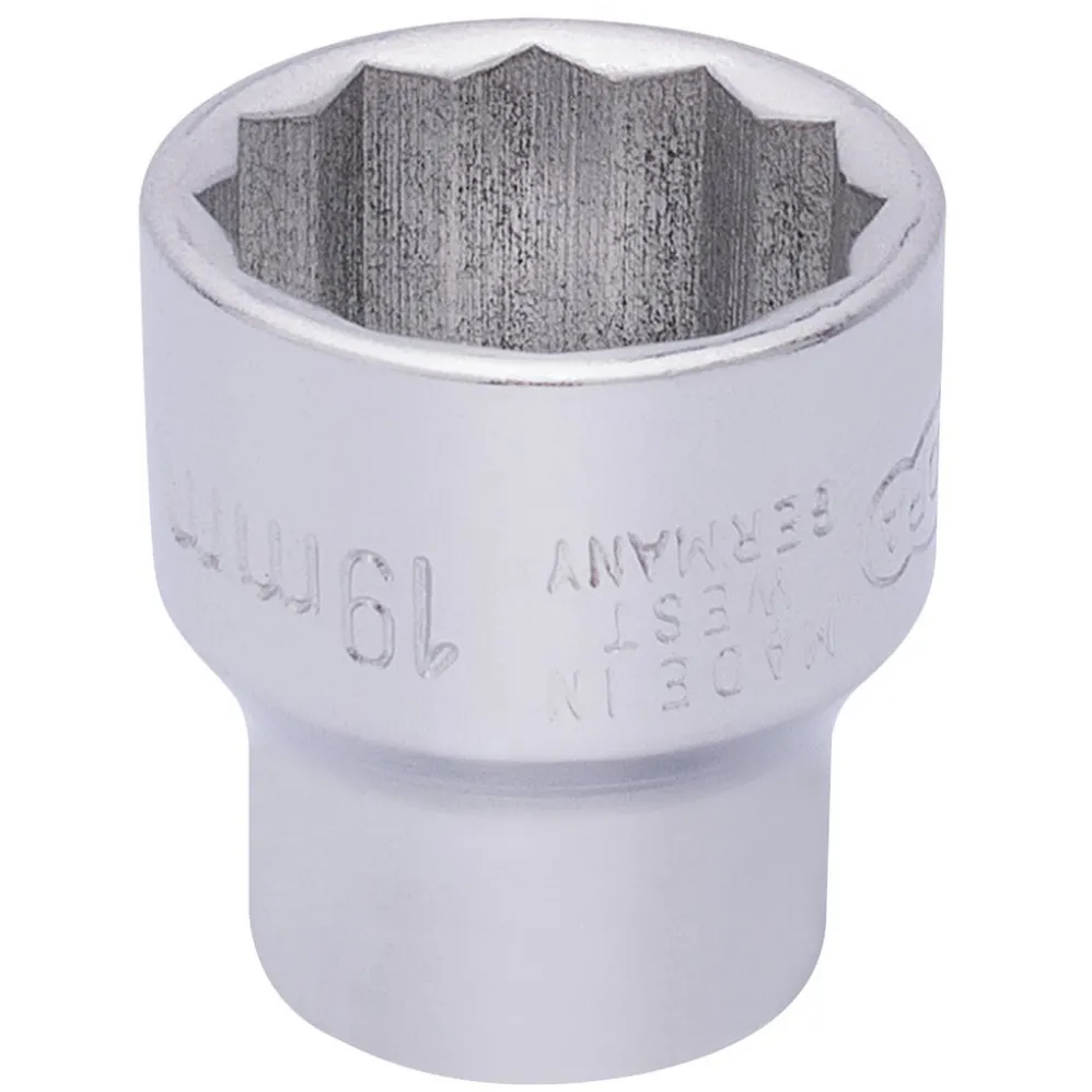 Elora Bi-Hexagon Socket, 3/8" Sq. Dr., 19mm