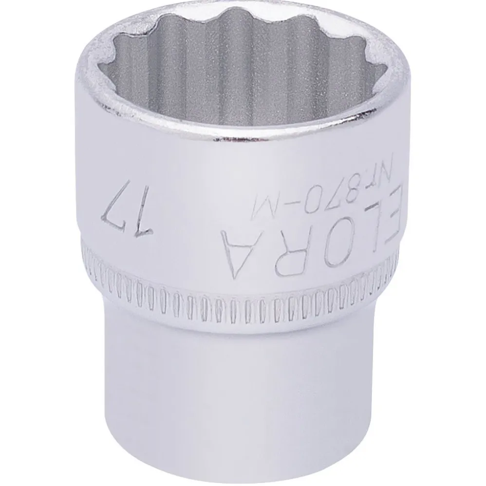 Elora Bi-Hexagon Socket, 3/8" Sq. Dr., 17mm