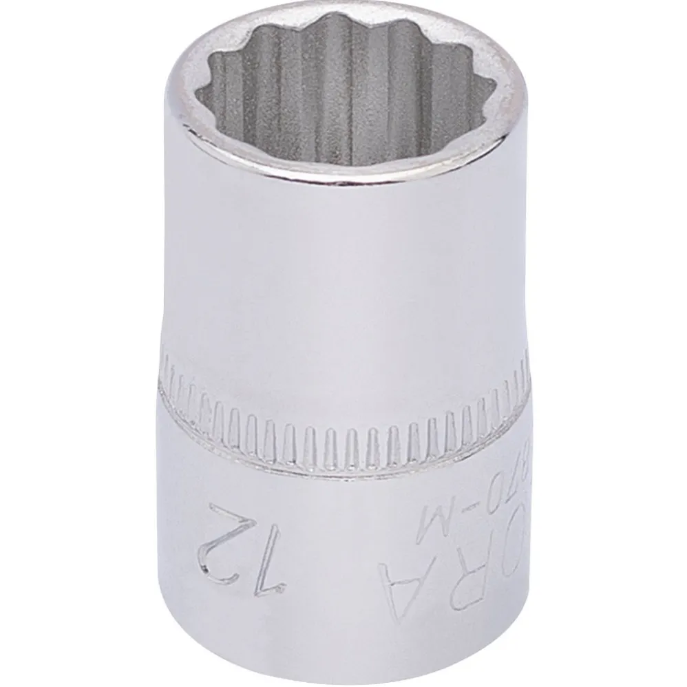 Elora Bi-Hexagon Socket, 3/8" Sq. Dr., 12mm