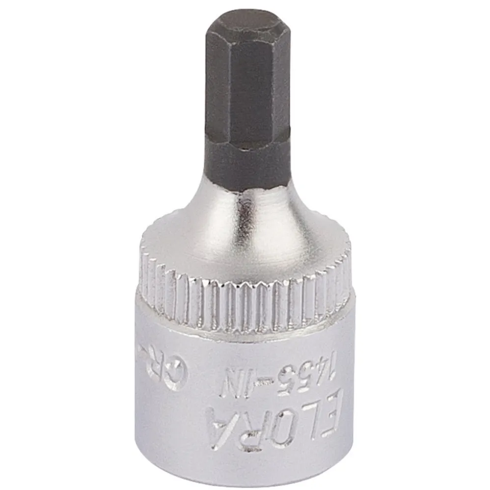 Elora Hexagon Screwdriver Socket, 1/4" Sq. Dr., 4mm