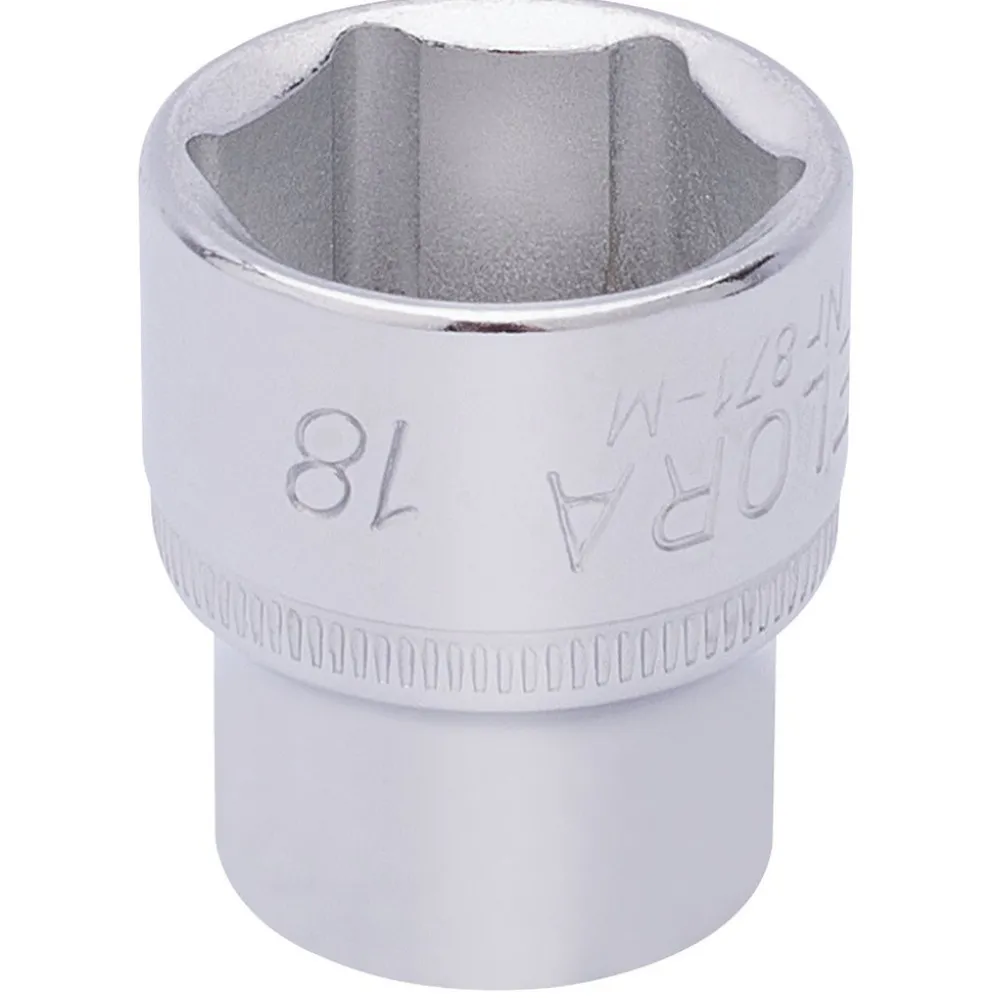 Elora Hexagon Socket, 3/8" Sq. Dr., 18mm