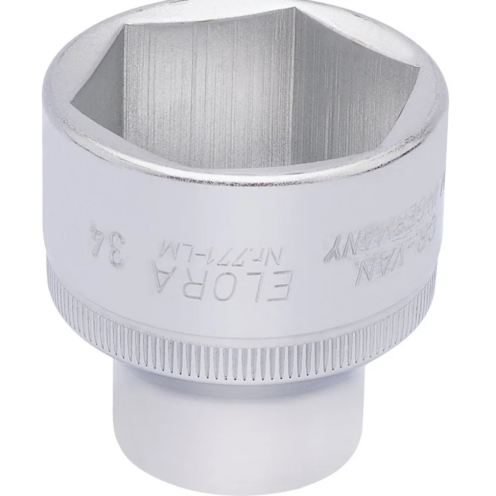 Elora Hexagon Socket, 1/2" Sq. Dr., 34mm
