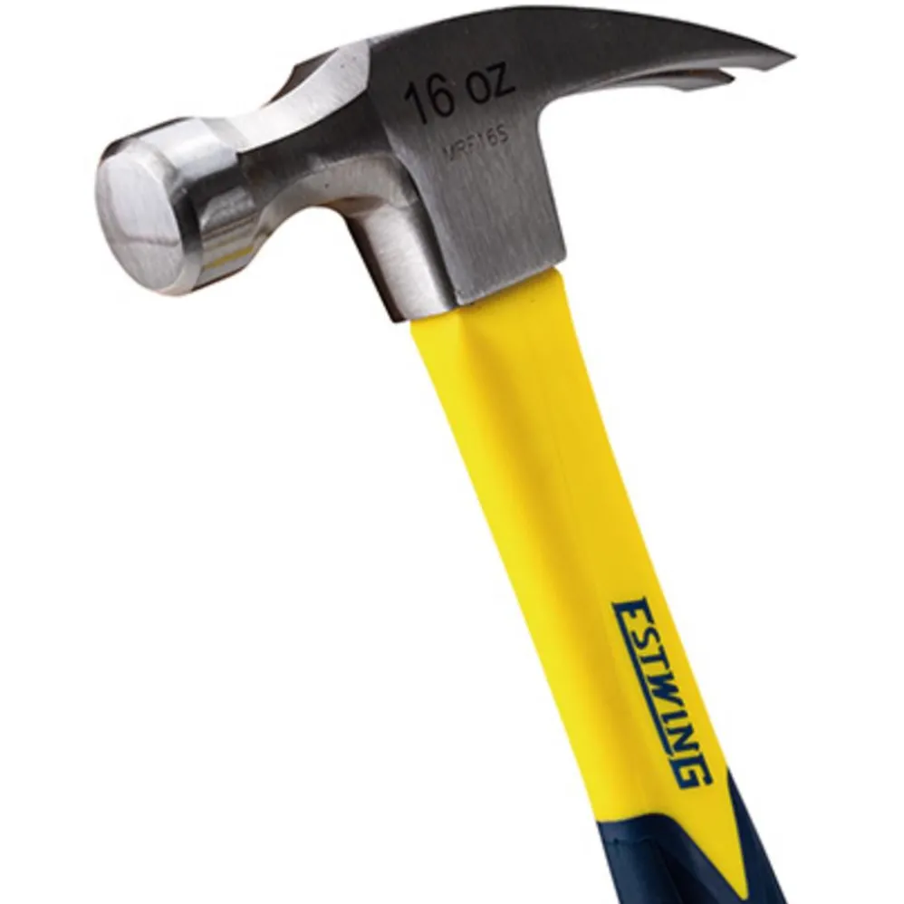 Estwing EMRF16S Sure Strike Straight Claw Hammer with Fibreglass Handle, 16oz/453g