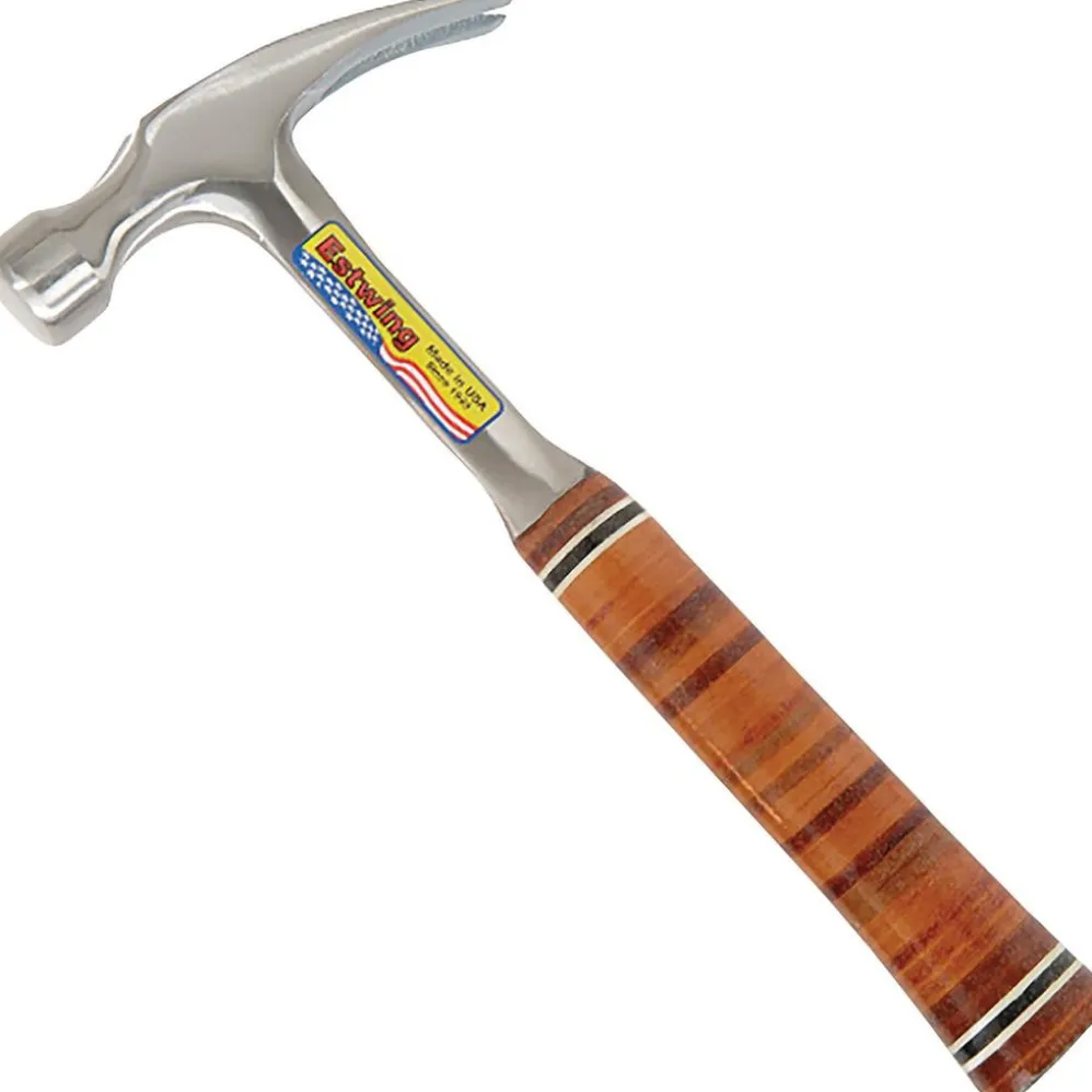 Estwing E12S Straight Claw Hammer with Leather Grip, 12oz/336g