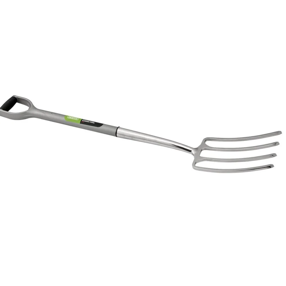 Extra Long Stainless Steel Garden Fork with Soft Grip