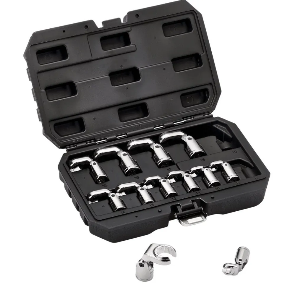 Flexible Crowfoot Socket Wrench Set, 3/8" Sq. Dr. (12 Piece)