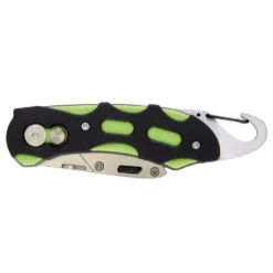 Folding Trimming Knife with Belt Clip, Green/Orange