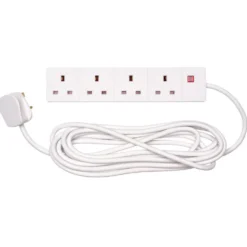 Four Socket Extension Lead with Neon Indicator, 5m