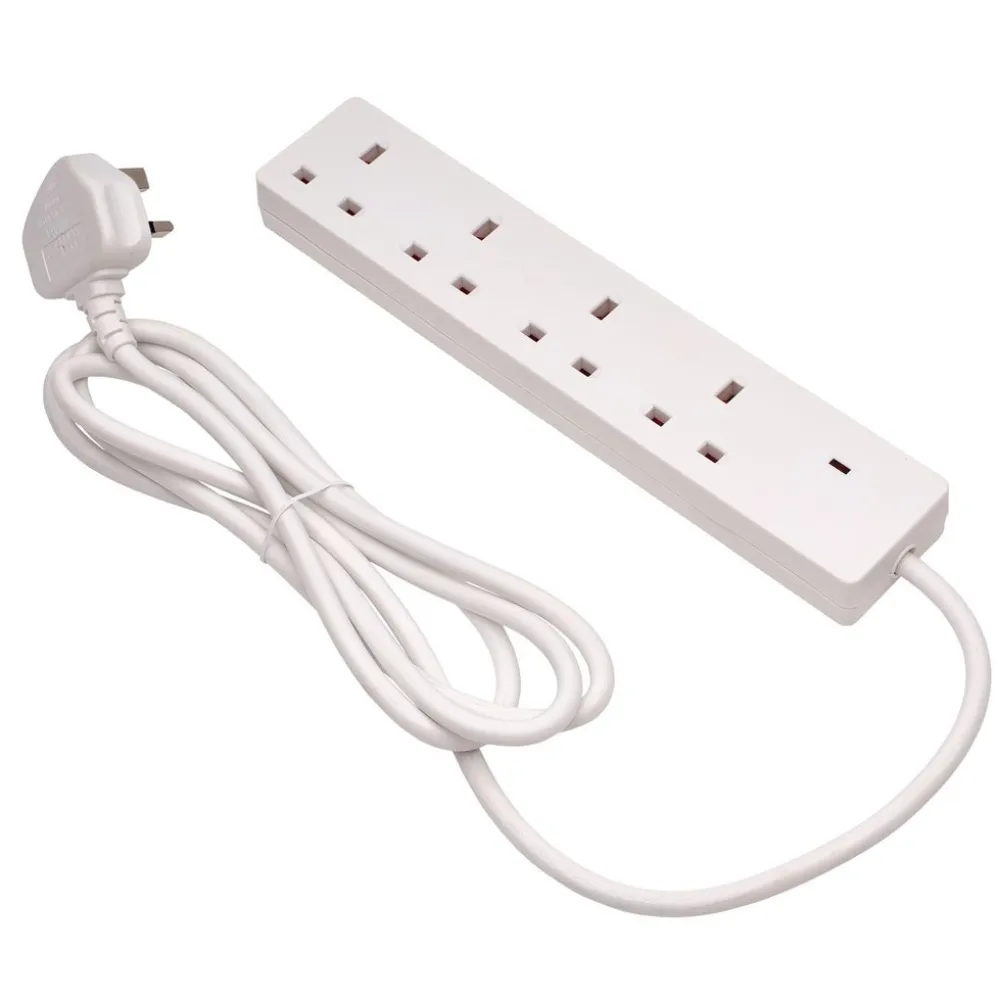 Four Socket Extension Lead with Neon Indicator, 2m