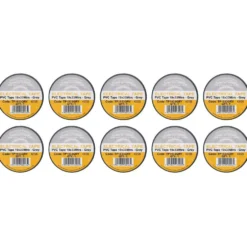 Grey PVC Electrical Insulation Tape, 19mm x 33m (Pack of 10)