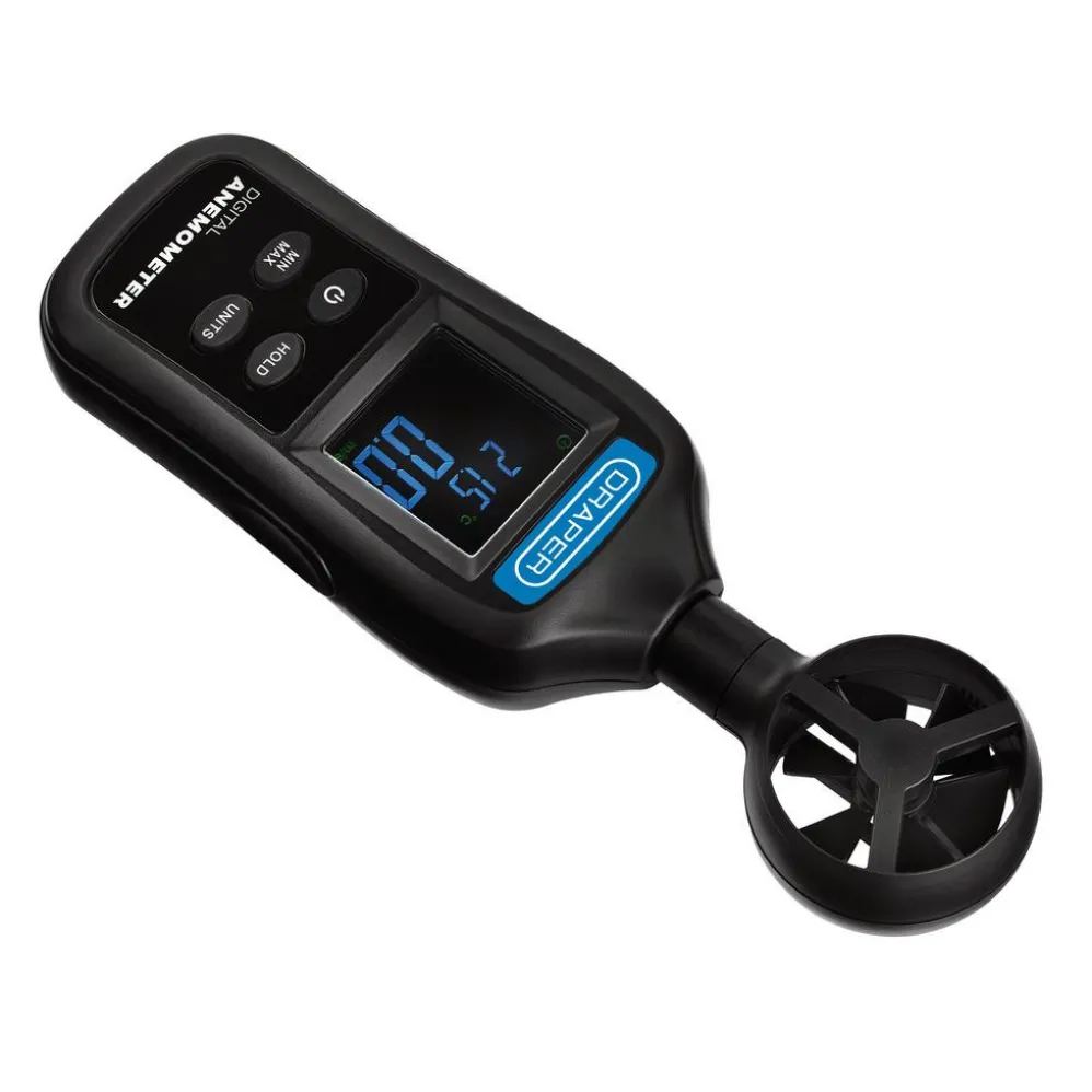 Handheld Digital Anemometer - Wind Speed and Temperature Meter, 0.4-30m/s and -20 to +70°C