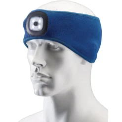 Headband with USB Rechargeable LED Torch, 1W, Blue, One Size