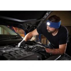 Headband with USB Rechargeable LED Torch, 1W, Blue, One Size