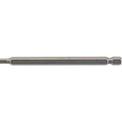 Hexagonal Insert Bit, 4mm, 1/4" Hex, 100mm Long (Pack of 1)