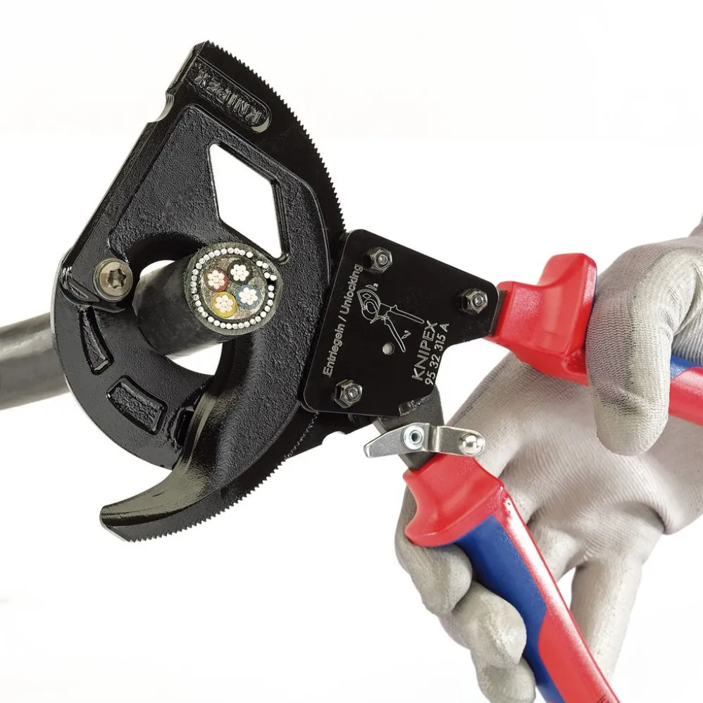 KNIPEX 95 32 315A Cable Cutter, Ratchet Action for SWA Cable, 315mm