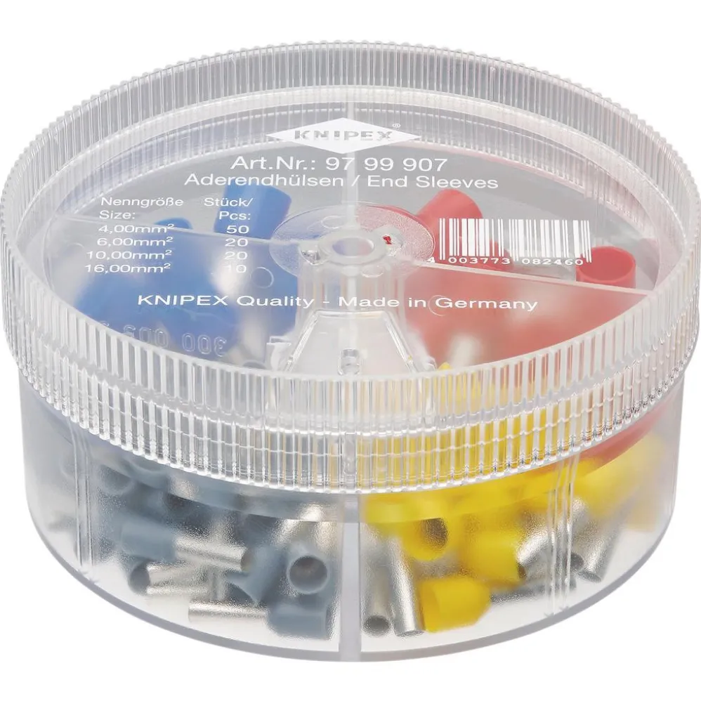 KNIPEX 97 99 907 Assortment Boxes with 100 Insulated Wire Ferrules, 4 parts