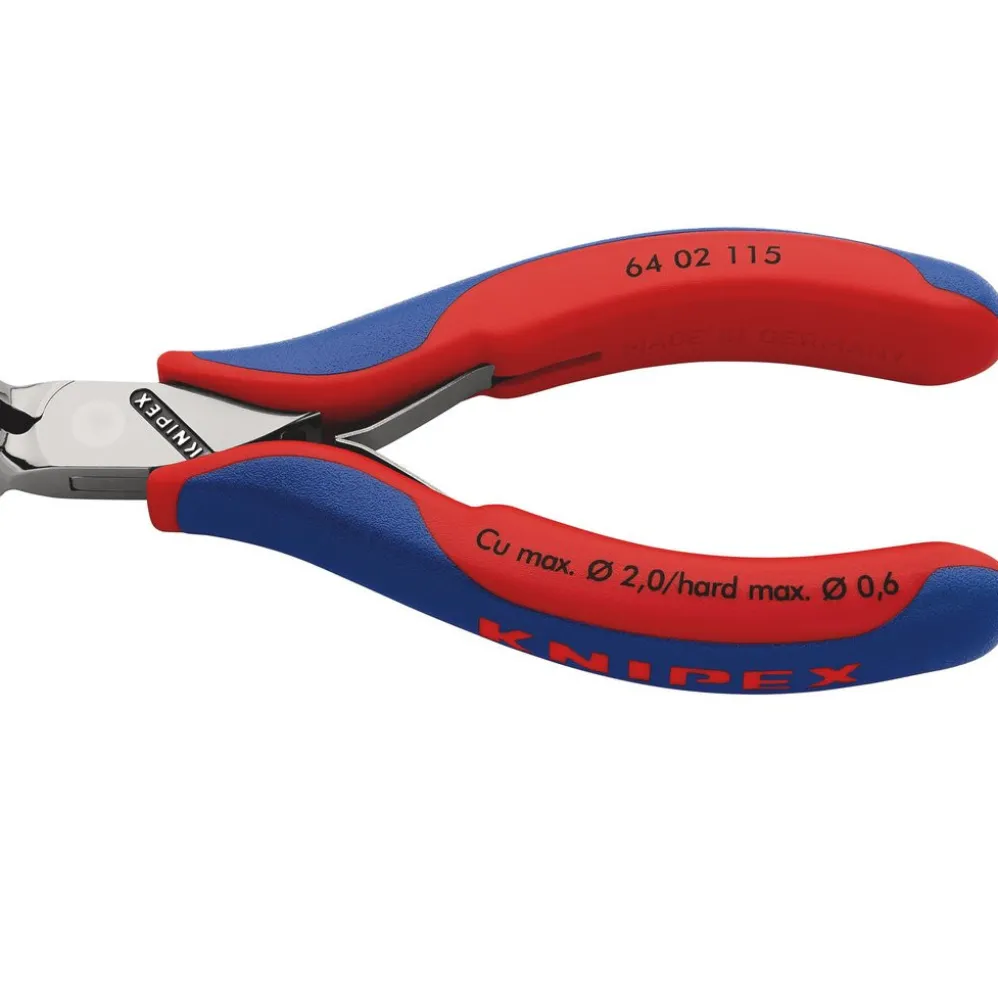 KNIPEX 64 02 115 Electronics End Cutting Nipper with Multi-Component Grips, 115mm
