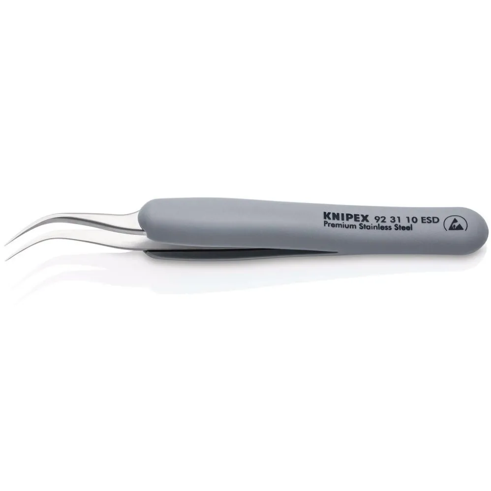 KNIPEX 92 31 10 ESD Precision Tweezers with rubber handles ESD, 122mm