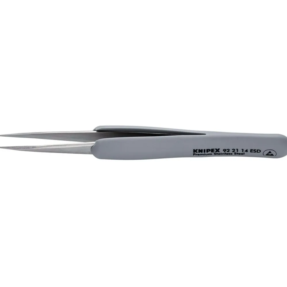 KNIPEX 92 21 14 ESD Precision Tweezers with rubber handles ESD, 130mm
