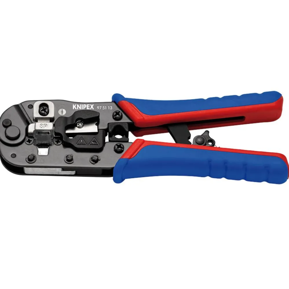 KNIPEX 97 51 13 SB Crimping Pliers for RJ45 Western plugs, 190mm