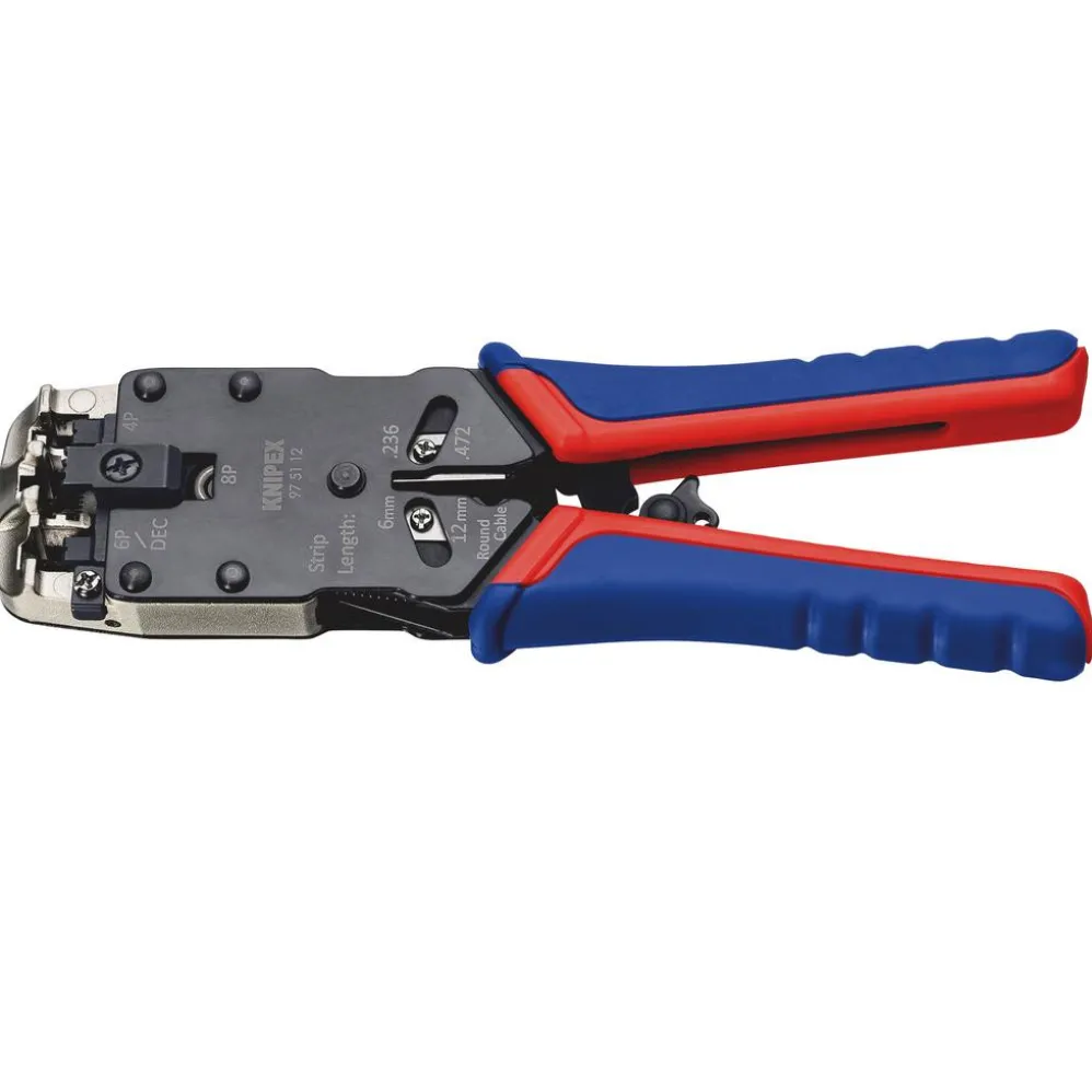KNIPEX 97 51 12 SB Crimping Pliers for Western plugs, 200mm