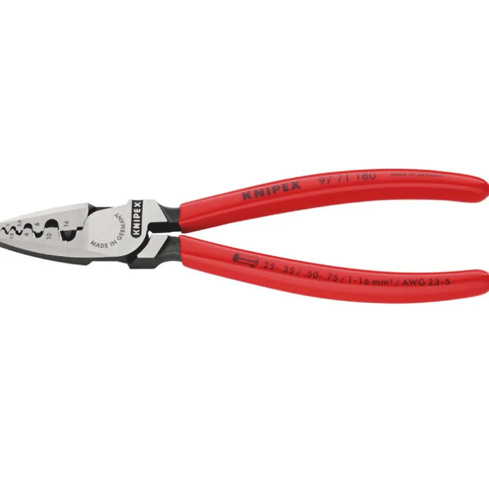KNIPEX 97 71 180 SB Crimping Pliers for Wire Ferrules, 180mm