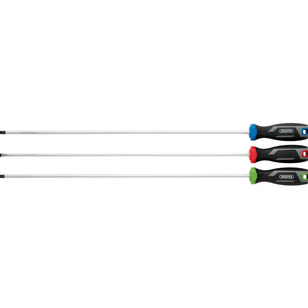 Long Reach Soft Grip Screwdriver Set (3 Piece)