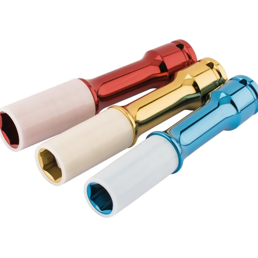Long Reach Wheel Nut Socket for Alloy Wheels, 1/2" Sq. Dr. (3 Piece)