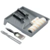 Medium Pile Polyester Paint Roller and Brush Set with Soft Grip (8 Piece)