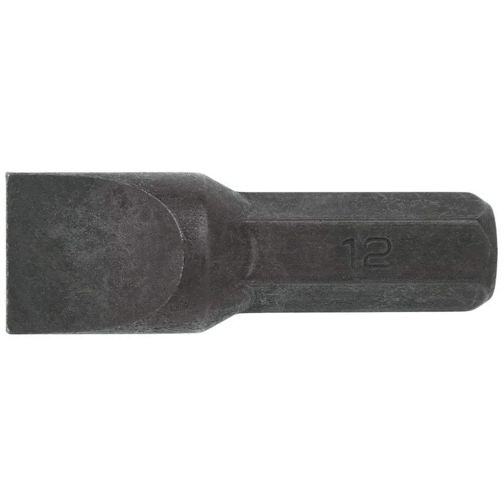 Plain Slot Impact Screwdriver Bit, 12mm