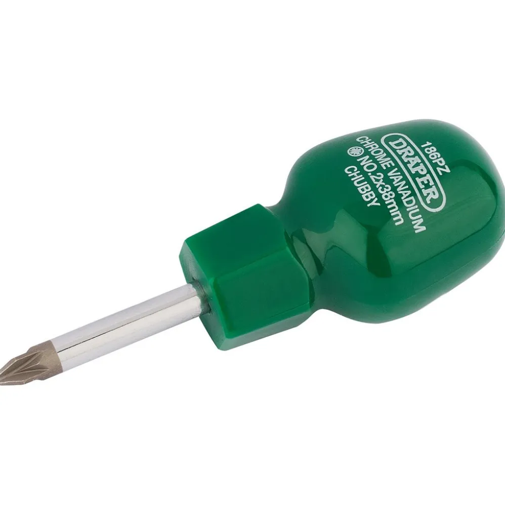 PZ Type Cabinet Pattern Chubby Screwdriver, No.2 x 38mm (Sold Loose)