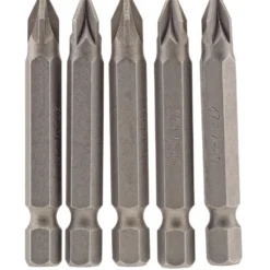 PZ Type Insert Bit, 1/4" Hex, 50mm Long, No.2 (Pack of 5)