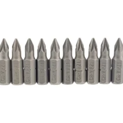 PZ Type Insert Bit, 1/4" Hex, 25mm Long, No.1 (Pack of 10)