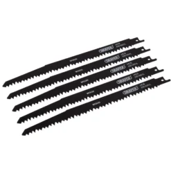Reciprocating Saw Blades for Wood Cutting, 240mm, 5tpi (Pack of 5)