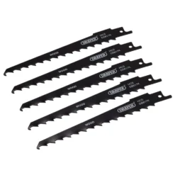 Reciprocating Saw Blades for Wood and Plastic Cutting, 150mm, 3tpi (Pack of 5)