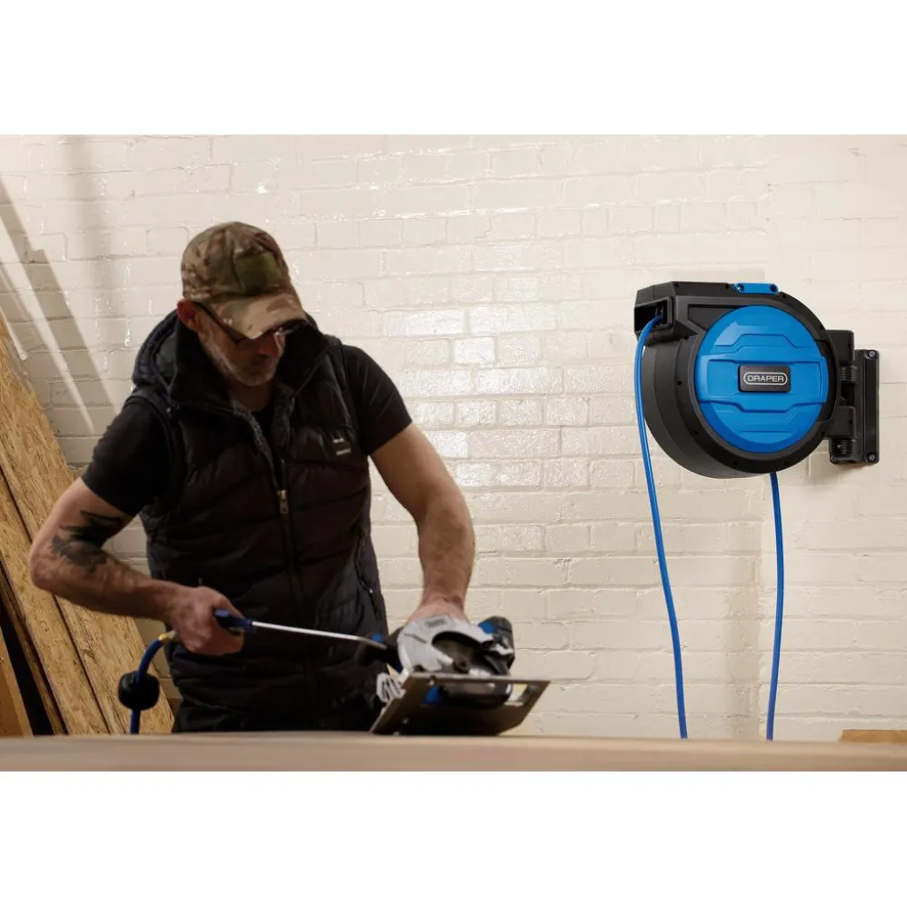 Retractable Air Hose Reel, 30m, 10mm ID