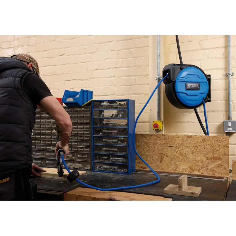 Retractable Air Hose Reel, 12m, 8mm ID
