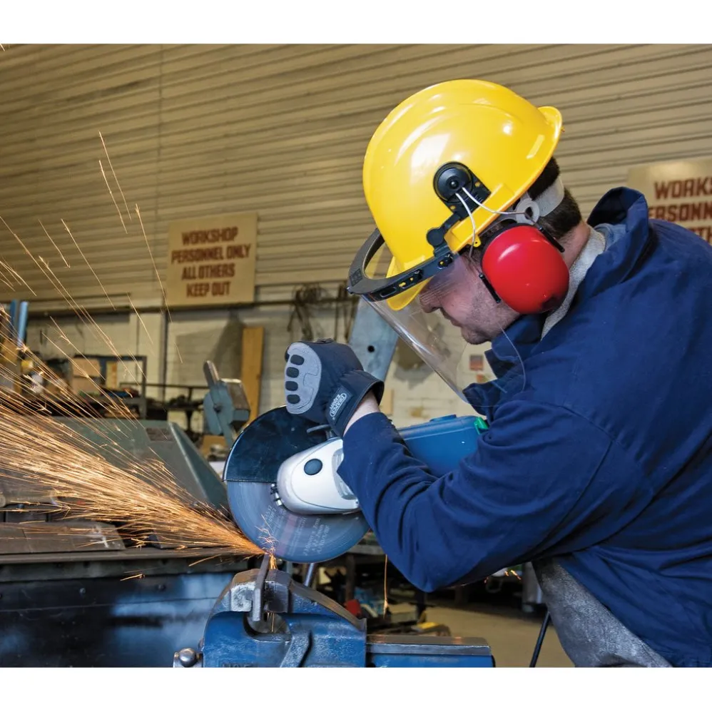 Safety Helmet with Ear Muffs and Visor