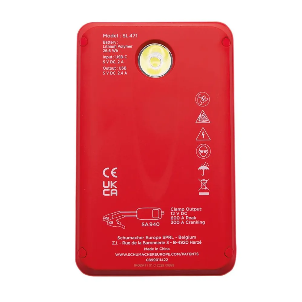 Schumacher® SL471 12V Lithium Booster and Power Bank, 600PA