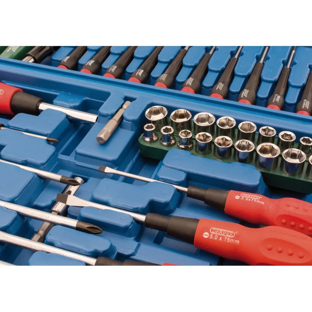 Screwdriver, Socket and Bit Set, Blue (70 Piece)